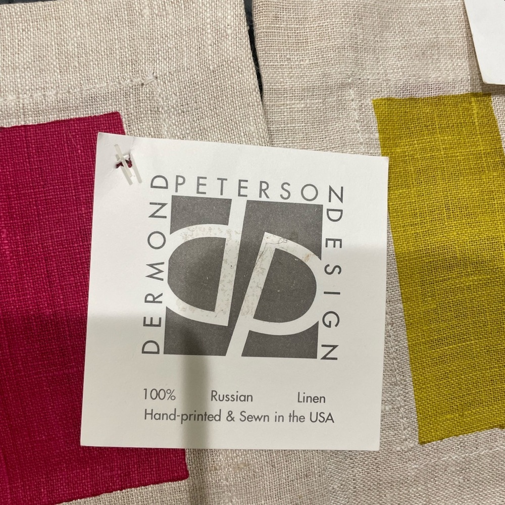 Dermont Peterson Linen Cocktail Napkins Set of 4 Mixed Prints Hand-Printed NWT - Picture 2 of 5